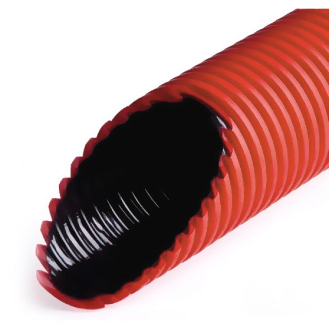 Труба гофрированная двустенная жесткая ПНД d75 6м (36м/уп.) красная, EKF